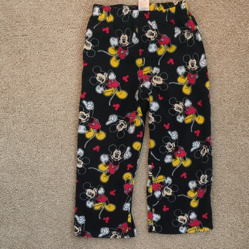 Disney Mickey Mouse Kids Fleece Pajama Set - Red, Black, and Yellow